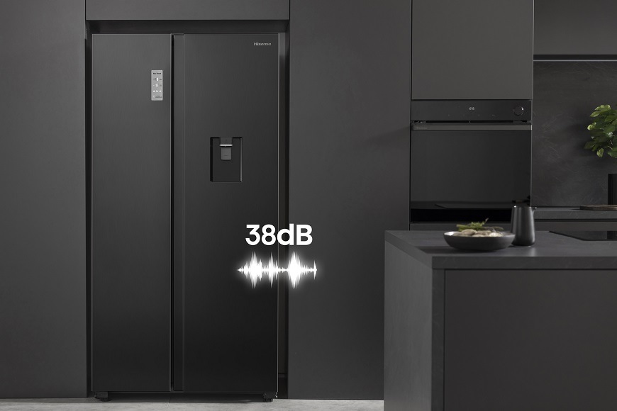 Americká chladnička Hisense RS711N4WFE, černá, Tichý provoz