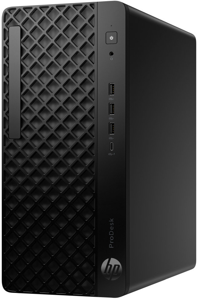 Stolní počítač HP ProDesk 4 Tower G1i AI černý Pohled šikmo z boku na elegantní stolní počítač ProDesk 4 Tower G1i AI