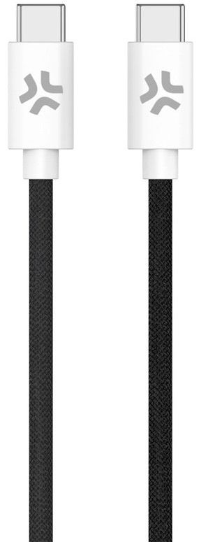 Kabel Celly USB-C/USB-C, opletený (bavlněný) o výkonu 60 W a délce 1,5 m