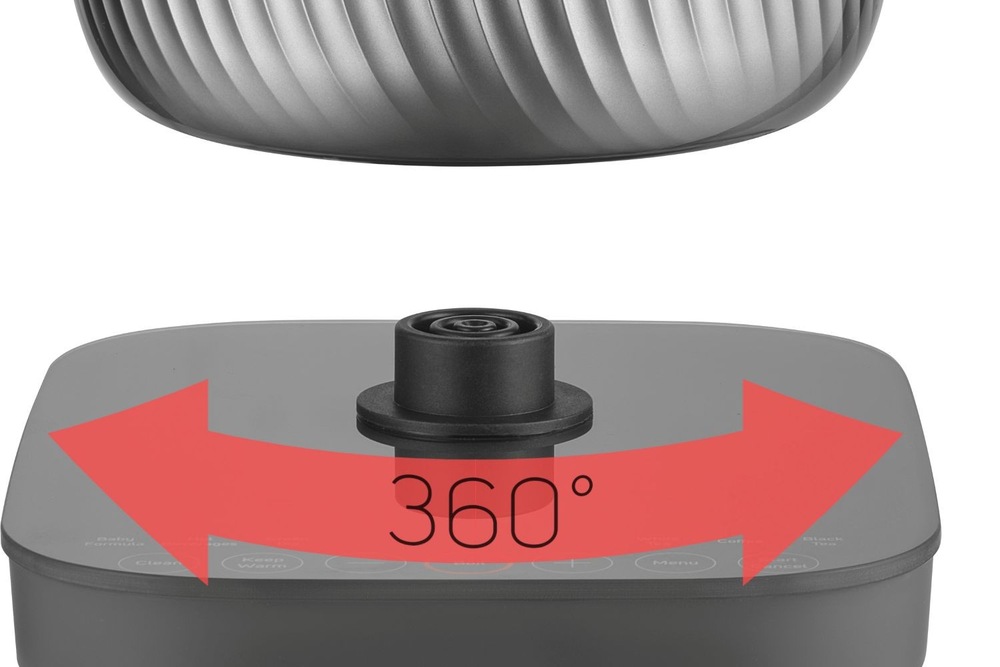 Rychlovarná konvice Sencor SWK 0850GY, 1,7 l nerez Pohodlná obsluha díky 360° konektoru