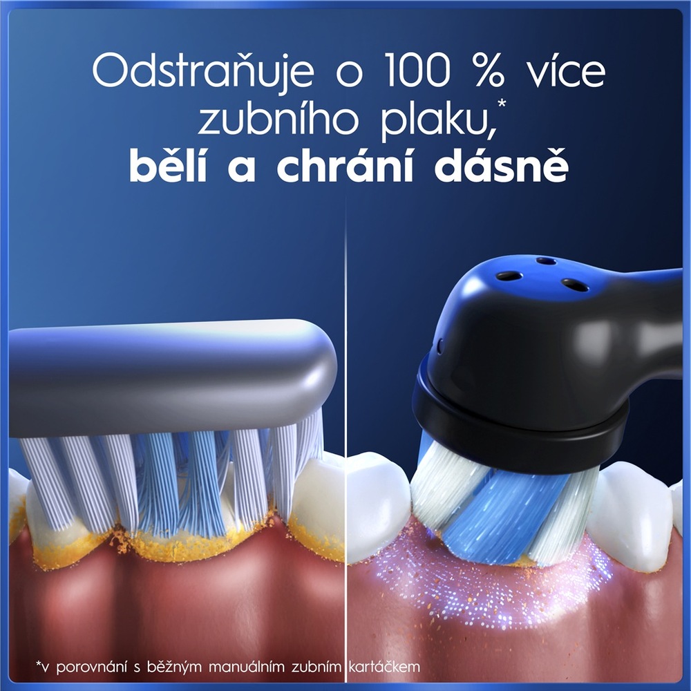 Kartáček Oral-B iO5 Leo print ve srovnání s manuálním