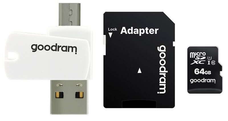 Paměťová karta Goodram MicroSDXC 64GB 10 UHS I All in One + adaptér + čtečka