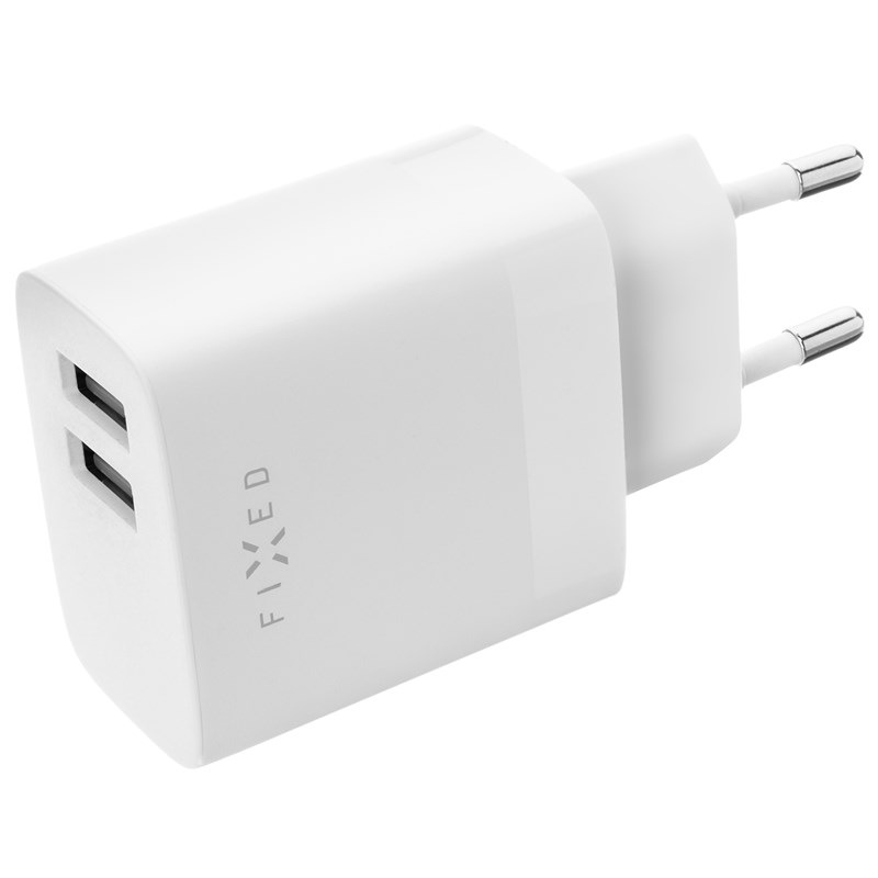 Nabíječka do sítě FIXED 17W Smart Rapid Charge, 2x USB bílá