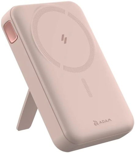 Powerbanka ADAM Elements VIONTA C2 Pro 8-in-1 10000 mAh růžová Powerbanka Adam Elements s výklopným stojánkem, pohled ze zadní strany.