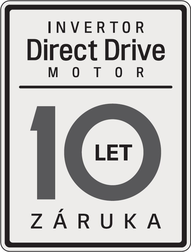 Pračka LG F2X5NS8NLK bílá Štítek s nápisem Direct Drive Motor: 10 let záruka