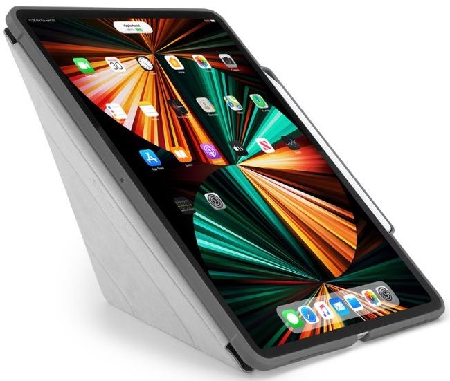 Pouzdro na tablet Pipetto Origami Penci na Apple iPad Pro 12.9“ (2021/2020/2018) šedé