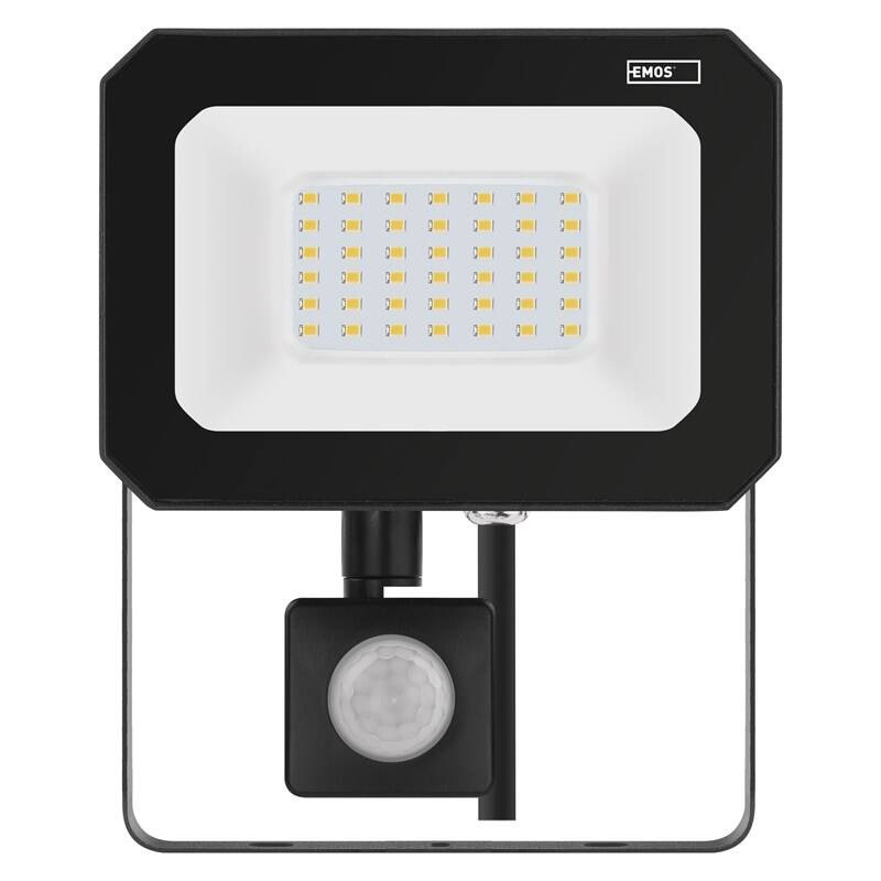 Reflektor EMOS SIMPO 30W 3000LM IP44 NW PIR - černý