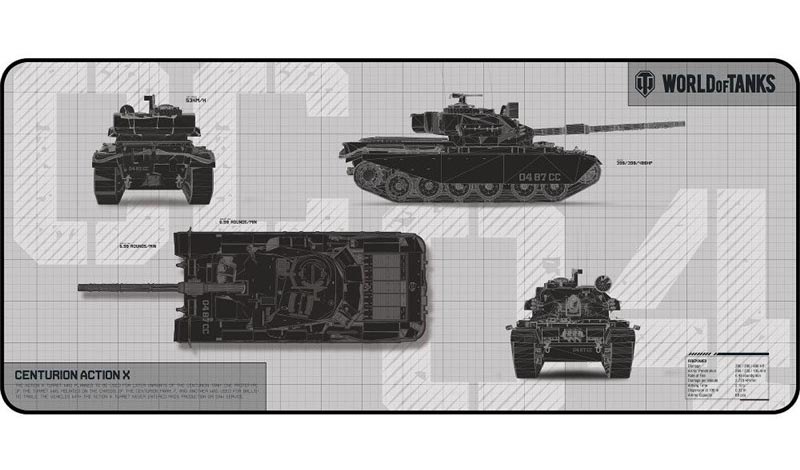Podložka pod klávesnici a myš YENKEE YPM WT90 Defender, 90 × 40 cm - World of Tanks šedá Yenkee YPM WT90 Defender