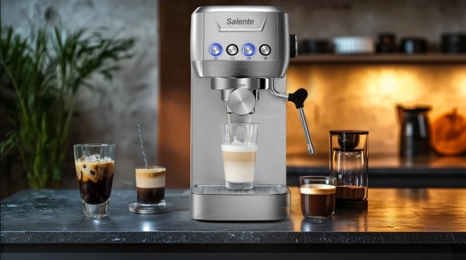 Pákový kávovar Salente Coffio nerez