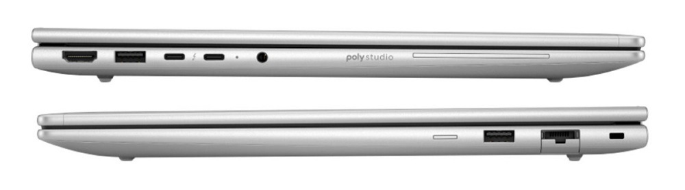 Notebook HP EliteBook 6 G1a 16" stříbrný Notebook HP EliteBook 6 G1a z obou profilů zavřený