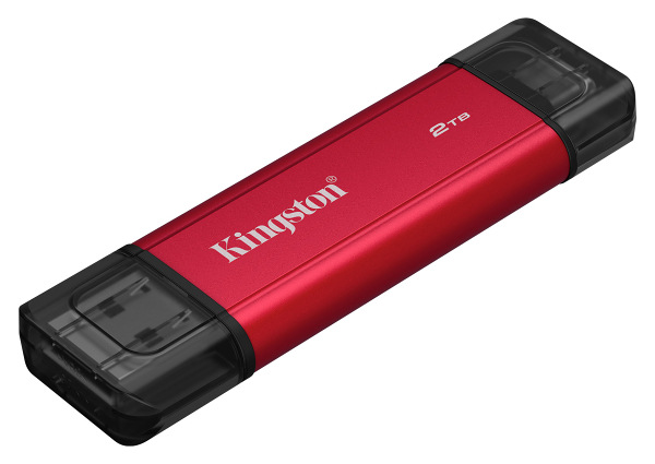 SSD externí Kingston Dual Portable 2TB, USB-A/C, USB 3.2 Gen 2 černý/červený