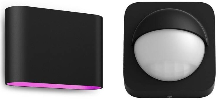 Philips Hue Dymera černé nástěnné svítidlo s barevným světlem směrem dolů