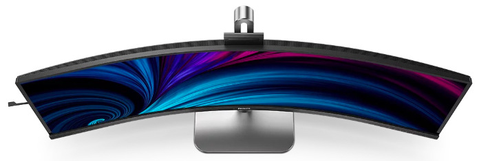 Zakřivení monitoru Philips 49B2U5900CH při pohledu shora