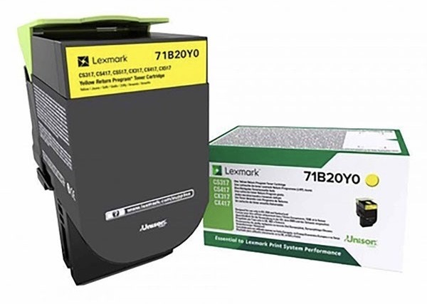 Toner Lexmark 71B20Y0, 2300 stran, pro CS417dn/CS317dn/ CX517dn/CX417de/CS517de/CX317dn žlutý