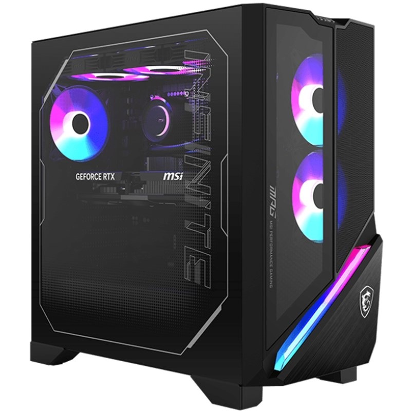 Herní počítač MSI MPG Infinite X3 AI v černé barvě.