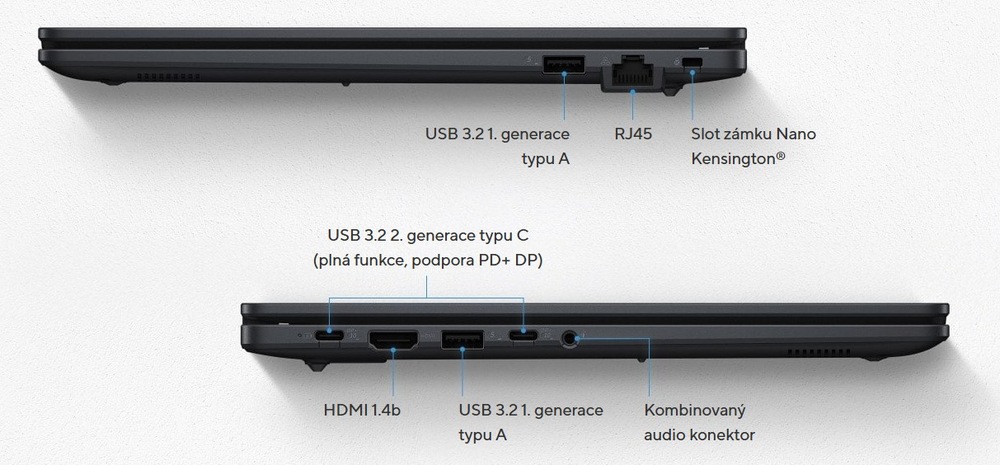 Konektivita notebooku Asus ExpertBook B1