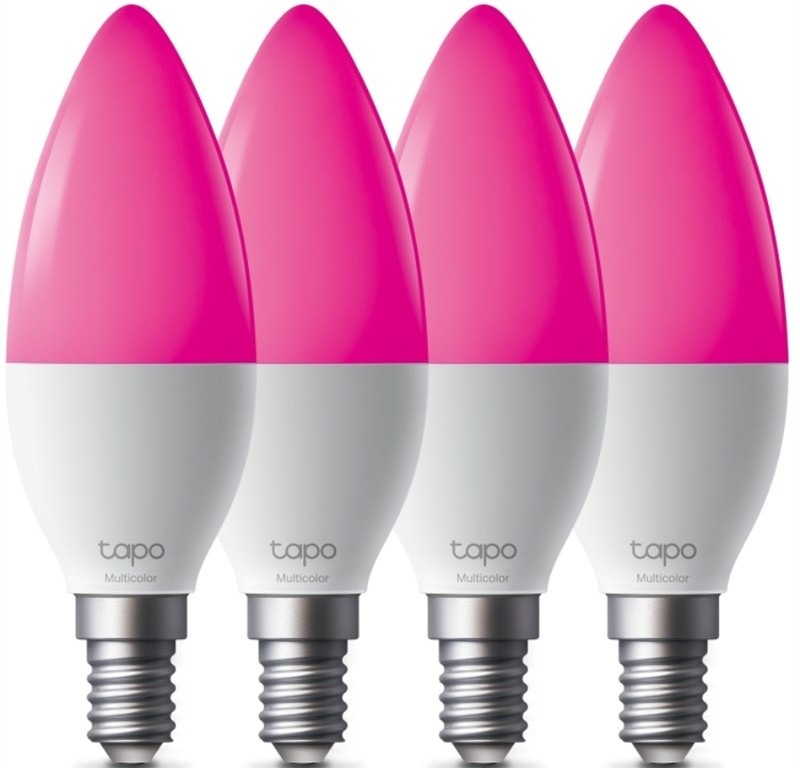 Chytrá žárovka TP-Link Tapo L430C Smart Wi-Fi, E14, 4,8 W, vícebarevná, 4 ks