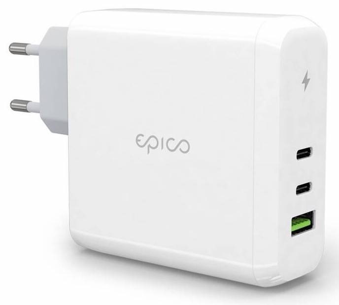 Nabíječka do sítě Epico GaN 100W, 1xUSB, 2x USB-C bílá