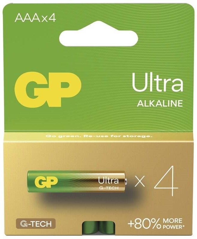 Baterie alkalická GP Ultra AAA (LR03), 4 ks