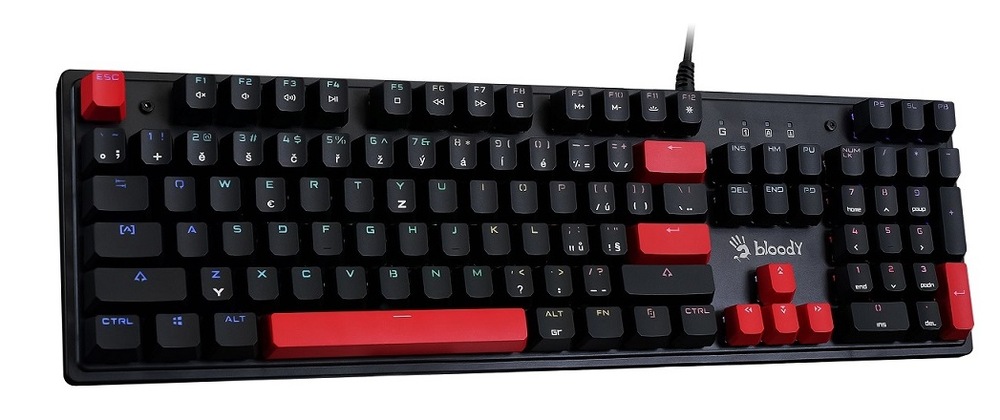 Klávesnice A4Tech Bloody S510R, Red Switch, USB, CZ/SK layout černá