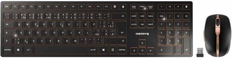 Klávesnice s myší Cherry DW 9100 SLIM  CZ+SK černá/měděná