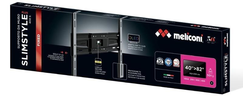 Držák TV Meliconi SlimStyle Plus 400 S pevný pro úhlopříčky 40" až 82", nosnost 50 kg Držák TV Meliconi SlimStyle Plus 400 S pevný pro úhlopříčky 40" až 82", nosnost 50 kg