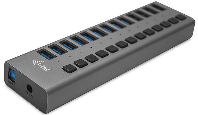 USB Hub i-tec 13x USB 3.0, 60W stříbrný
