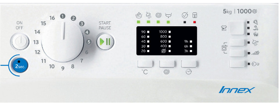 Pračka Indesit Innex BWSA 51051 W EE N bílá Panel