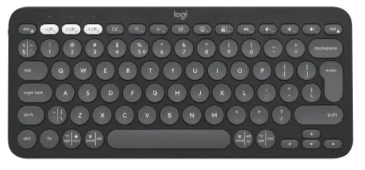 Klávesnice Logitech Pebble Keys 2 K380s, US INT'L grafitová