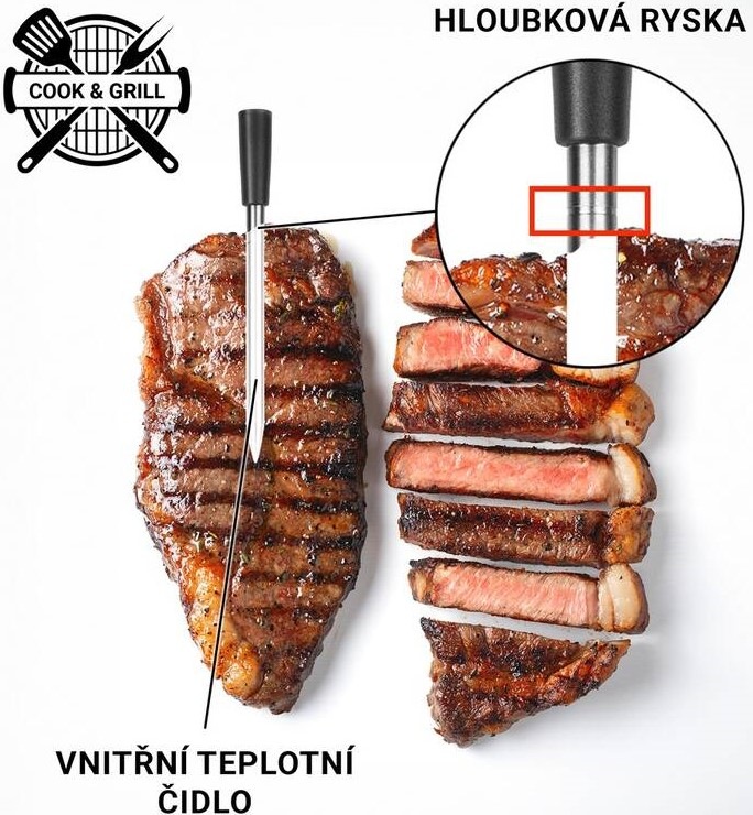 Teploměr do masa Tesla Cook BBQ200 nerez