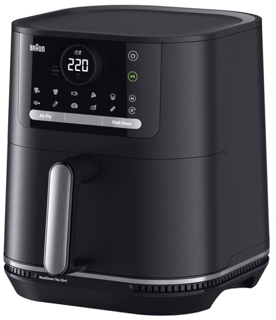 Horkovzdušná fritéza Braun HF5054IBK s technologií RealOven, objem 6 l, matná černá