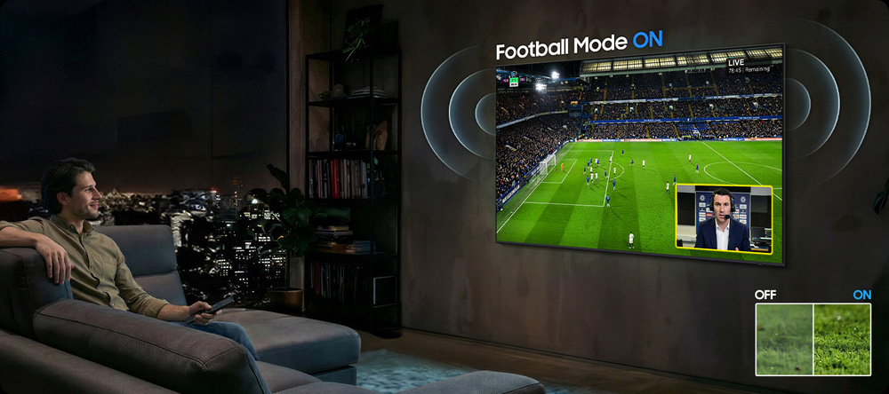 Televize Samsung sledování sportu v obýváku