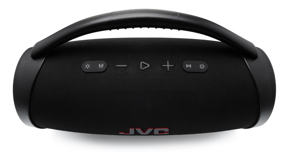 Přenosný reproduktor JVC XS-E834B černý Detail horních ovládacích tlačítek přenosného reproduktoru JVC XS-E834B