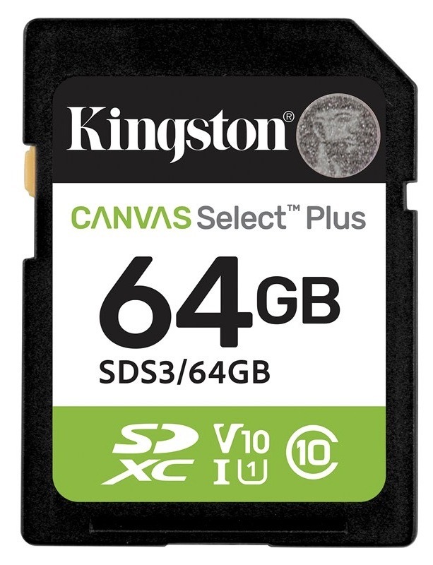 Paměťová karta Kingston Canvas Select Plus SDXC 64GB UHS-I U1 (R100) černá