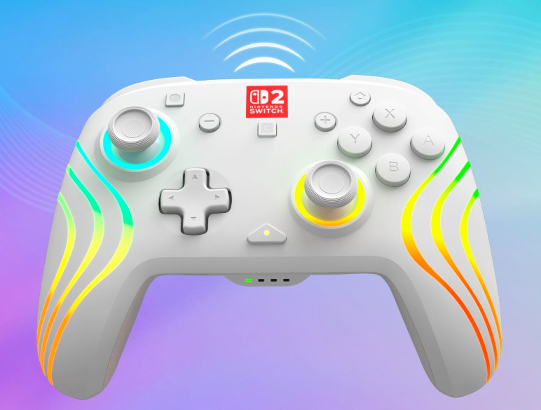 Bílý gamepad Turtle Beach Afterglow Wave s bezdrátovým připojením 2,4 GHz