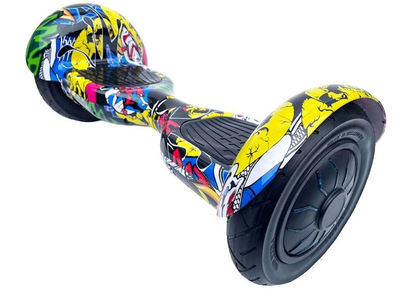 Hoverboard Kolonožka® Roadster graffiti yellow v bočním pohledu