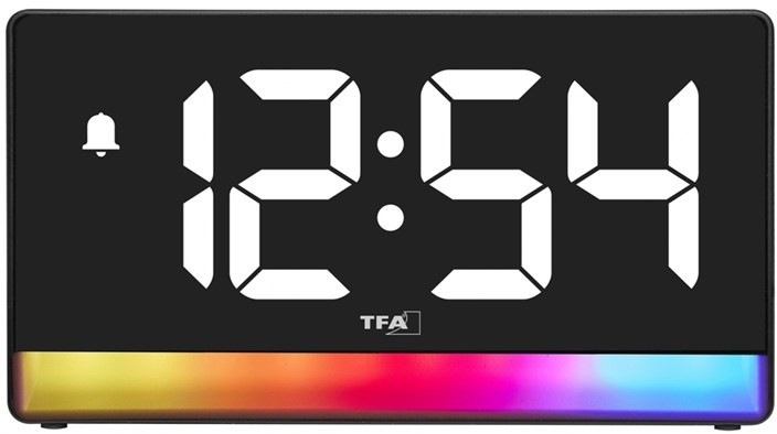 Budík TFA 60.2051.01 s barevným relaxačním osvětlením