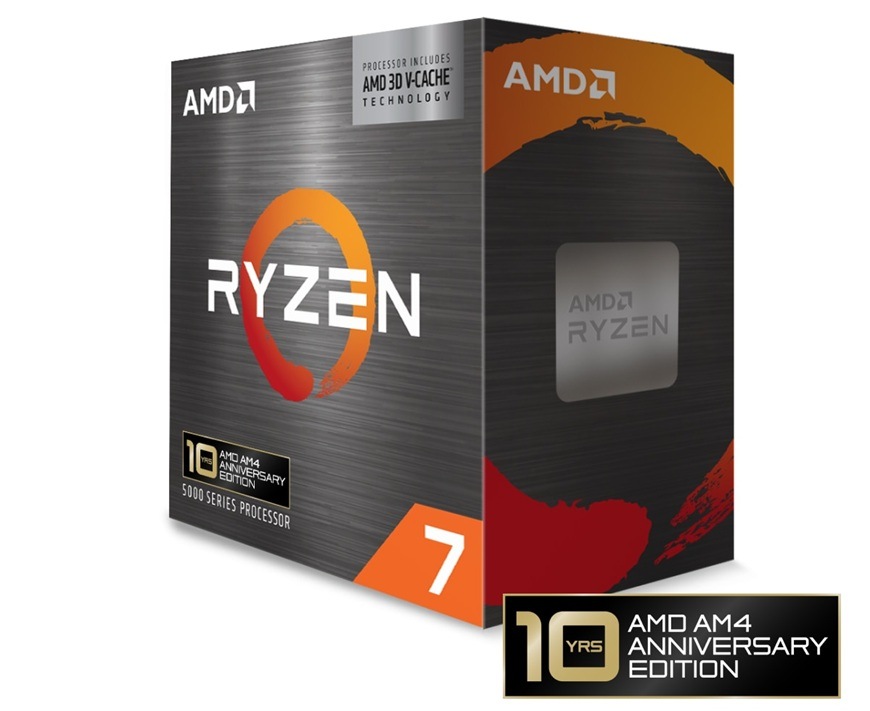 Procesor AMD Ryzen 7 5800X3D Anniversary Edition Balení procesoru AMD Ryzen 7 5800X3D 10th Anniversary Edition s označením AMD AM4 Anniversary Edition