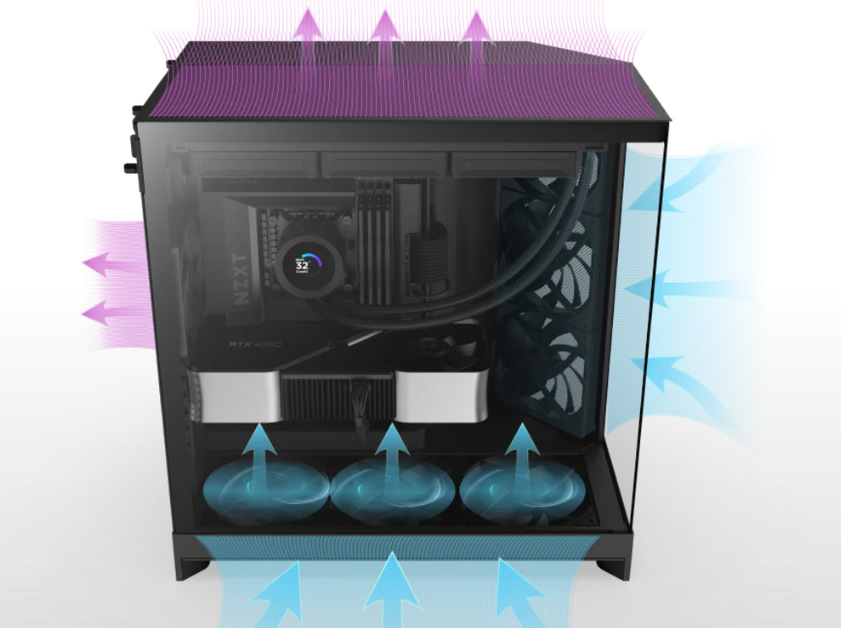 Case NZXT H9 Flow černá Airflow Case NZXT H9 Flow