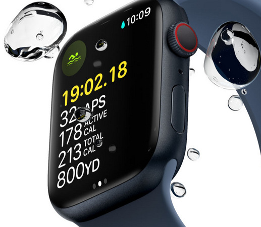 Chytré hodinky Apple Watch Series 7 GPS + Cellular, 45mm pouzdro z modrého hliníku - hlubokomořsky modrý sportovní řemínek