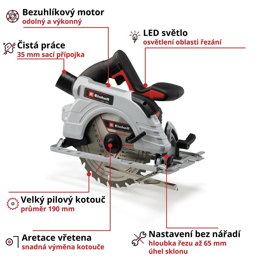 Okružní pila Einhell Professional TP-CS 18/190 Li BL (bez baterie) 4331210 Okružní pila Einhell Professional TP-CS 18/190 Li BL (bez baterie) 4331210