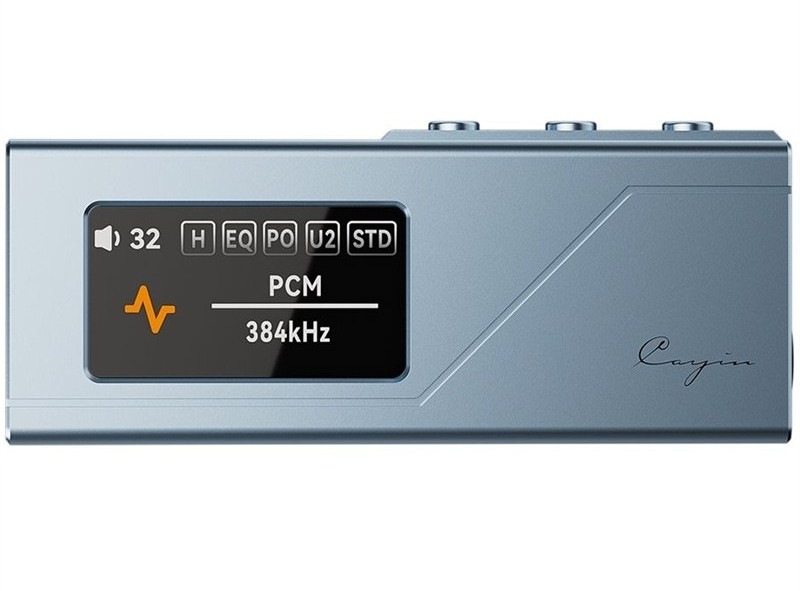 Zesilovač Cayin RU3, USB-C, DAC převodník, modrá barva.