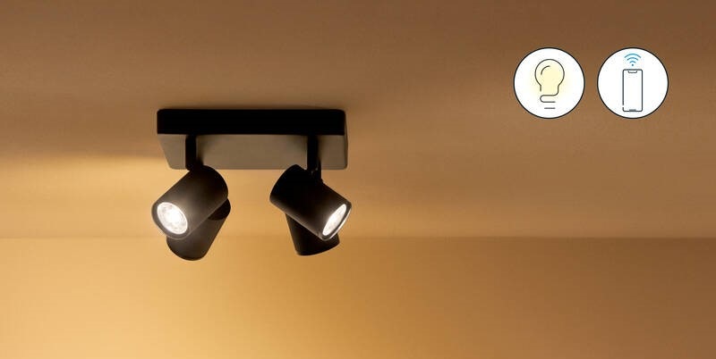 Bodové svítidlo WiZ IMAGEO Spots 4x5W SQ, RGB černé