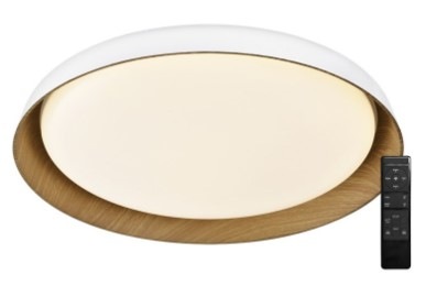 Stropní svítidlo Top Light Satellite 50B RC, s dálkovým ovládačem, 48W, 4800lm, stmívání, paměť, průměr 53cm bílé/dřevo
