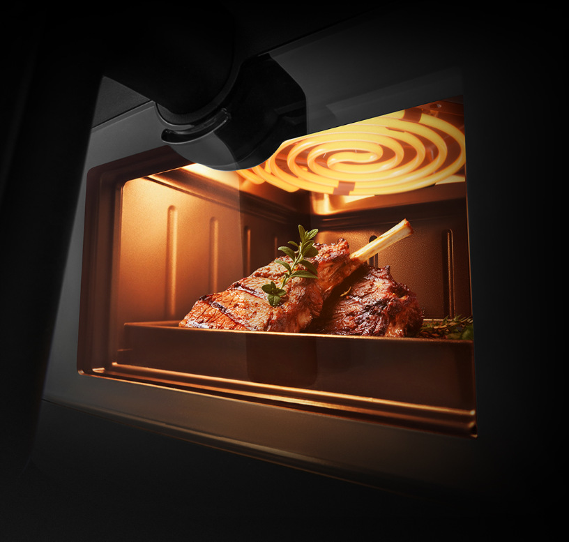 Fritéza horkovzdušná Xiaomi Mijia Smart Steam Air Fryer 7 l černá Uvnitř fritézy proudí vzduch rovnoměrně