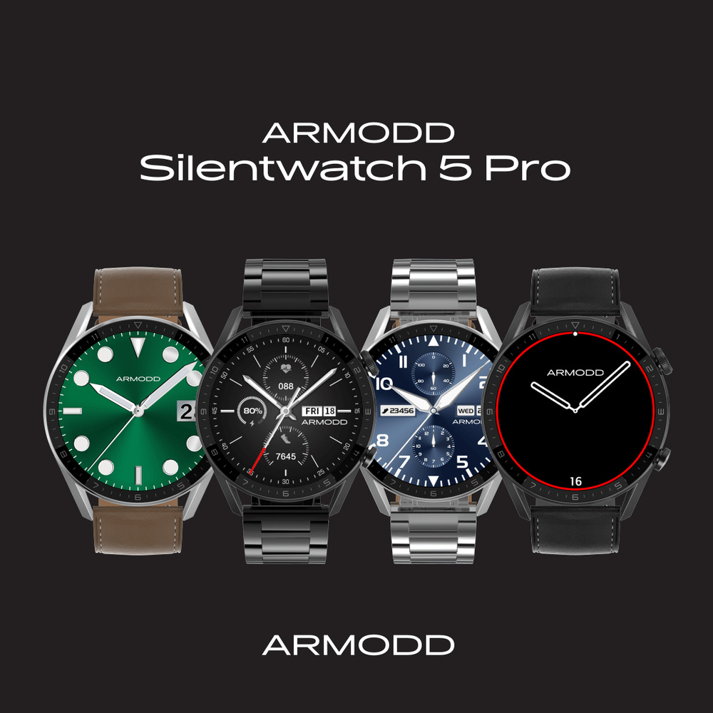 Chytré hodinky ARMODD Silentwatch 5 Pro - černé s kovovým řemínkem Chytré hodinky ARMODD Silentwatch 5 Pro - černé s kovovým řemínkem