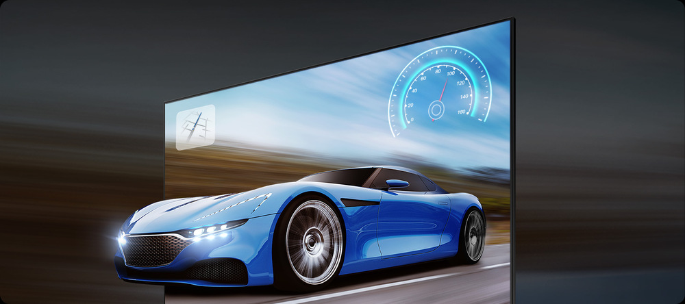 Sportovní auto vyjíždějící z obrazovky - technologie Motion Xcelerator