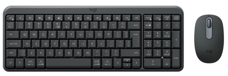 Klávesnice s myší Logitech MK250 US, 2.4GHz/BT - grafitová