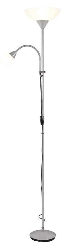 Stojací lampa Reality s výkonem 100 W, stříbrná barva
