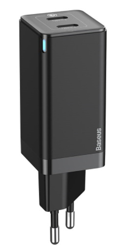 Nabíječka do sítě Baseus GaN2 Quick Charge 45W, 2x USB-C, QC 3.0 + 60W USB-C kabel 1m černá